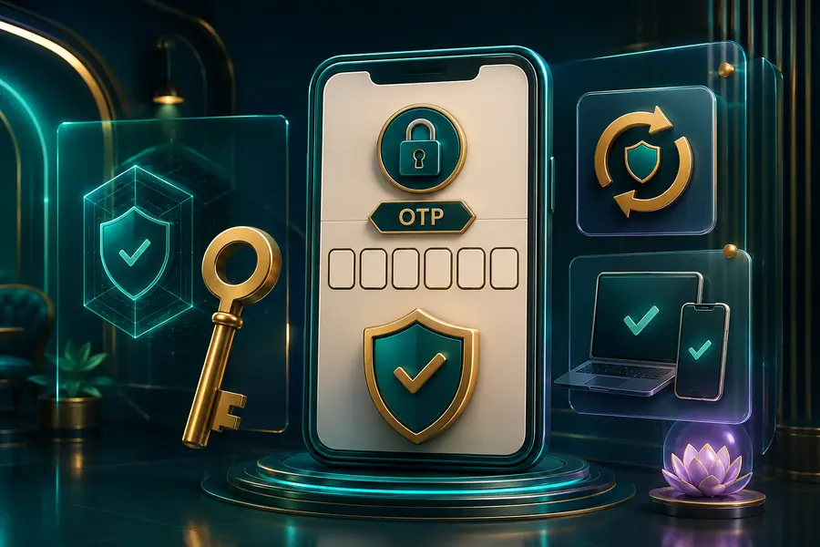 Secure login, OTP and account access illustration
